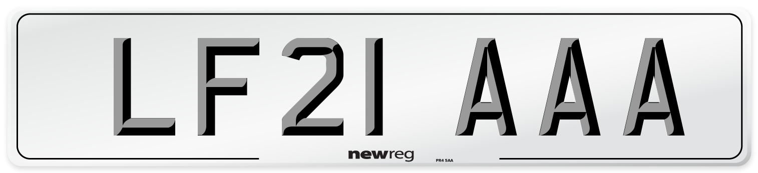 LF21 AAA Number Plate from New Reg